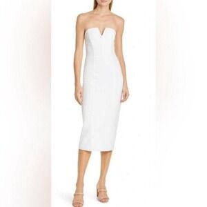 Veronica‎ Beard White Strapless Dress